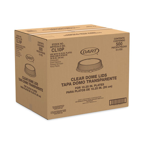 Dome Covers, For 10" Disposable Plates, Clear, Plastic, 500/carton