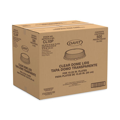 Dome Covers, For 10" Disposable Plates, Clear, Plastic, 500/carton