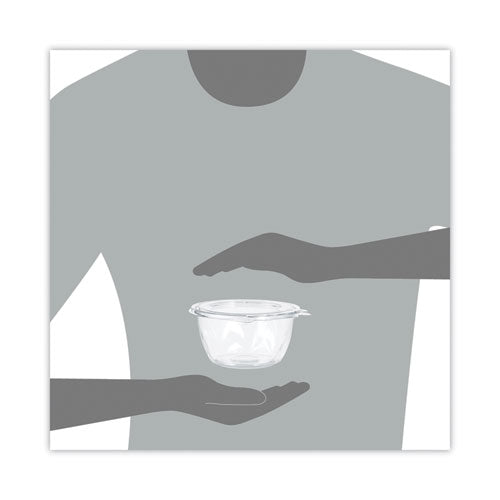 Tamper-resistant, Tamper-evident Bowls With Flat Lid, 16 Oz, 5.5" Diameter X 2.7" H, Clear, Plastic, 240/carton