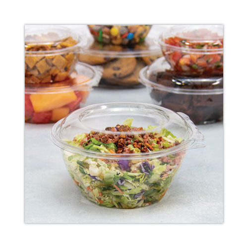 Tamper-resistant, Tamper-evident Bowls With Dome Lid, 32 Oz, 7" Diameter X 3.4" H, Clear, Plastic, 150/carton