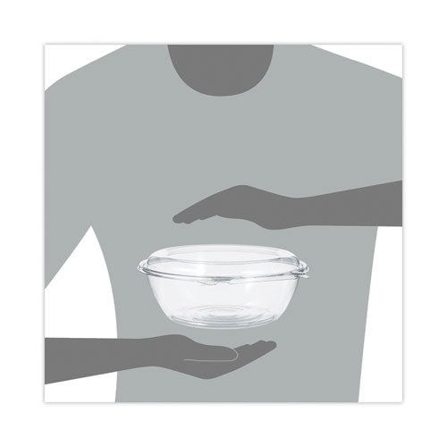 Tamper-resistant, Tamper-evident Bowls With Dome Lid, 48 Oz, 8.9" Diameter X 3.4" H, Clear, Plastic, 100/carton