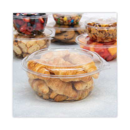 Tamper-resistant, Tamper-evident Bowls With Dome Lid, 64 Oz, 8.9" Diameter X 4" H, Clear, Plastic, 100/carton