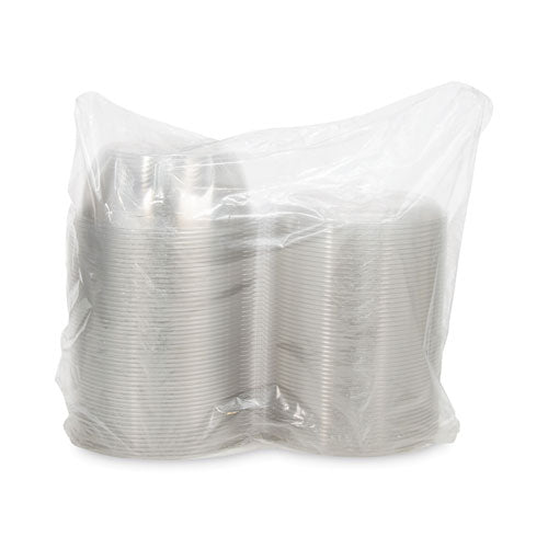 Tamper-resistant, Tamper-evident Bowls With Dome Lid, 64 Oz, 8.9" Diameter X 4" H, Clear, Plastic, 100/carton