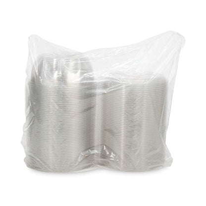 Tamper-resistant, Tamper-evident Bowls With Dome Lid, 64 Oz, 8.9" Diameter X 4" H, Clear, Plastic, 100/carton