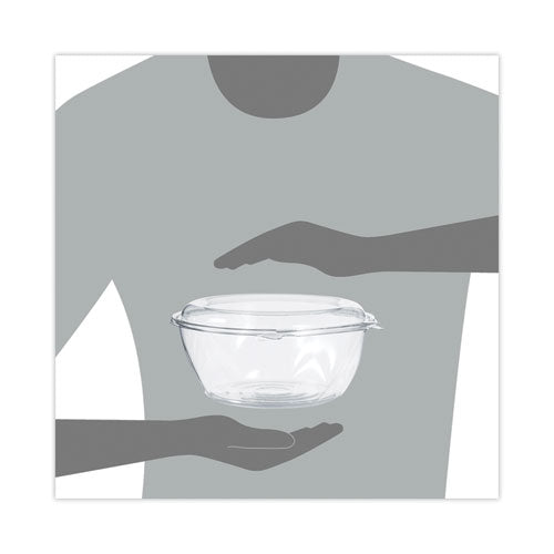 Tamper-resistant, Tamper-evident Bowls With Dome Lid, 64 Oz, 8.9" Diameter X 4" H, Clear, Plastic, 100/carton