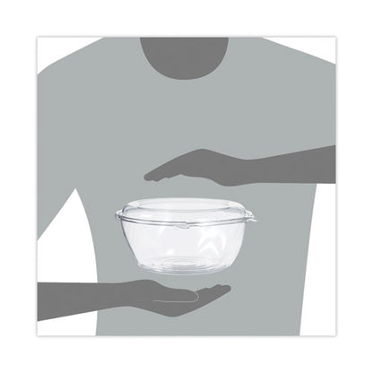 Tamper-resistant, Tamper-evident Bowls With Dome Lid, 64 Oz, 8.9" Diameter X 4" H, Clear, Plastic, 100/carton