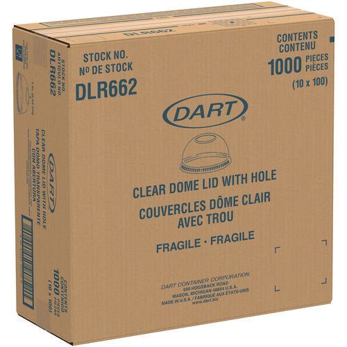 Dome-top Cold Cup Lids, Fits 16 Oz Cold Cups, Plastic, Clear, 1,000/carton