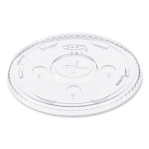 Straw-slot Cold Cup Lids, Fits 30 Oz To 32 Oz Cold Cups, Plastic, Clear, 50/sleeve, 20 Sleeves/carton