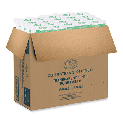 Straw-slot Cold Cup Lids, Fits 30 Oz To 32 Oz Cold Cups, Plastic, Clear, 50/sleeve, 20 Sleeves/carton