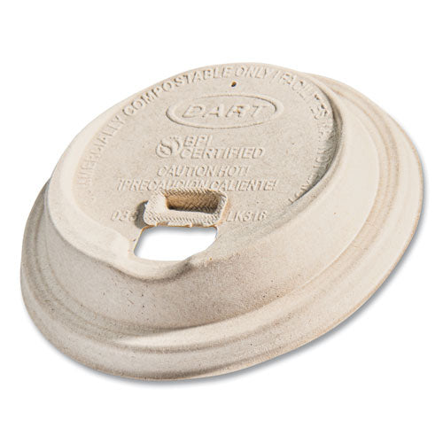 Molded Fiber Lids For Paper Cups, Proplanet Seal, Fits 10 Oz To 24 Oz Hot Cups, Tan, 1,000/carton