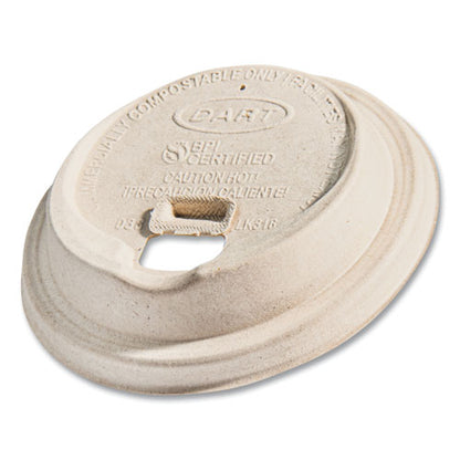Molded Fiber Lids For Paper Cups, Proplanet Seal, Fits 10 Oz To 24 Oz Hot Cups, Tan, 1,000/carton