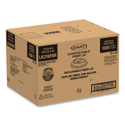 Molded Fiber Lids For Paper Cups, Proplanet Seal, Fits 10 Oz To 24 Oz Hot Cups, Tan, 1,000/carton