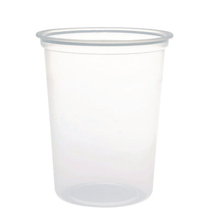 Microgourmet Plastic Deli Container, 32 Oz, 4.7" Diameter X 5.7" H, Clear, 500/carton