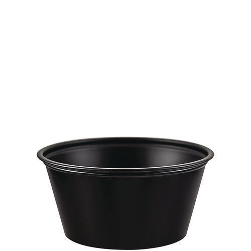 Polystyrene Portion Cups, 3.25 Oz, Plastic, Black, 250/bag, 10 Bags/carton