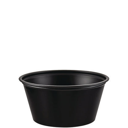 Polystyrene Portion Cups, 3.25 Oz, Plastic, Black, 250/bag, 10 Bags/carton