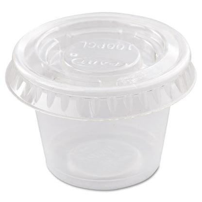 Portion/souffle Cup Lids, Fits 0.5 Oz To 1 Oz Portion Cups, Plastic, Clear, 125/pack, 20 Packs/carton