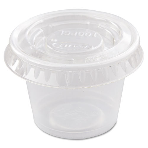 Portion/souffle Cup Lids, Fits 0.5 Oz To 1 Oz Portion Cups, Plastic, Clear, 125/pack, 20 Packs/carton