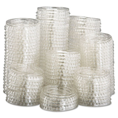 Portion/souffle Cup Lids, Fits 0.5 Oz To 1 Oz Portion Cups, Plastic, Clear, 125/pack, 20 Packs/carton