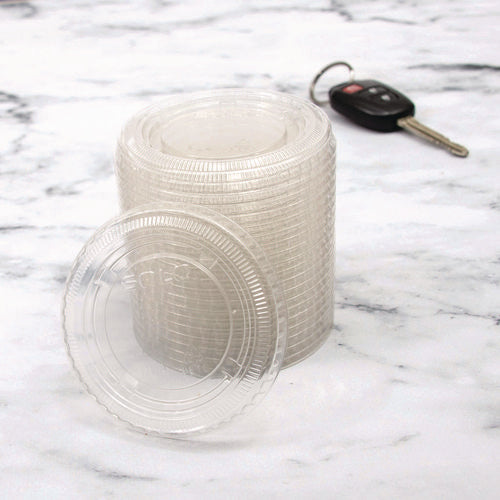 Portion/souffle Cup Lids, Fits 3.25 Oz To 9 Oz Portion Cups, Plastic, Clear, 125/pack, 20 Packs/carton