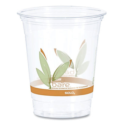 Bare Eco-forward Rpet Cold Cups, Squat, 12 Oz To 14 Oz, Plastic, Leaf Design, 50/pack, 20 Packs/carton