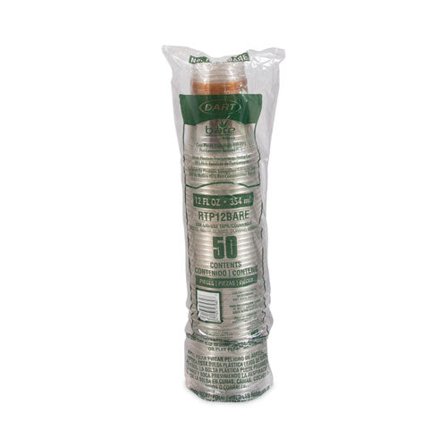 Bare Eco-forward Rpet Cold Cups, Squat, 12 Oz To 14 Oz, Plastic, Leaf Design, 50/pack, 20 Packs/carton