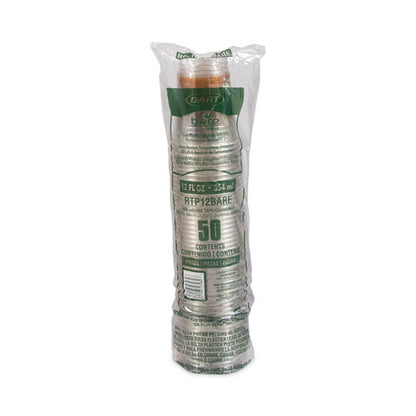Bare Eco-forward Rpet Cold Cups, Squat, 12 Oz To 14 Oz, Plastic, Leaf Design, 50/pack, 20 Packs/carton