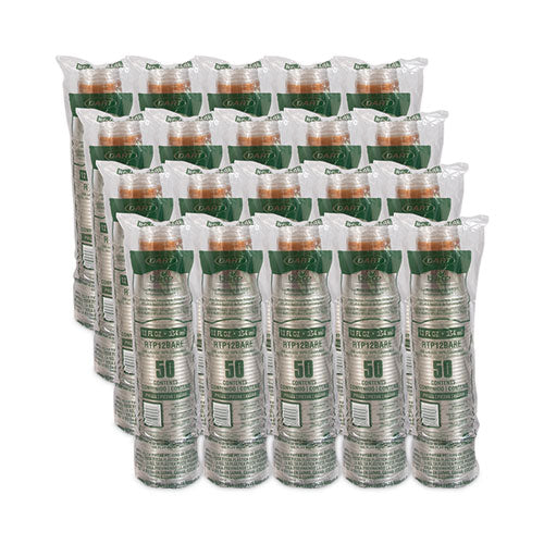 Bare Eco-forward Rpet Cold Cups, Squat, 12 Oz To 14 Oz, Plastic, Leaf Design, 50/pack, 20 Packs/carton