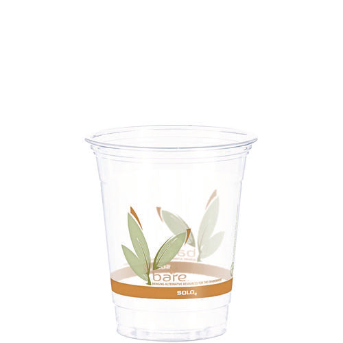 Bare Eco-forward Rpet Cold Cups, Squat, 12 Oz To 14 Oz, Plastic, Leaf Design, 50/pack