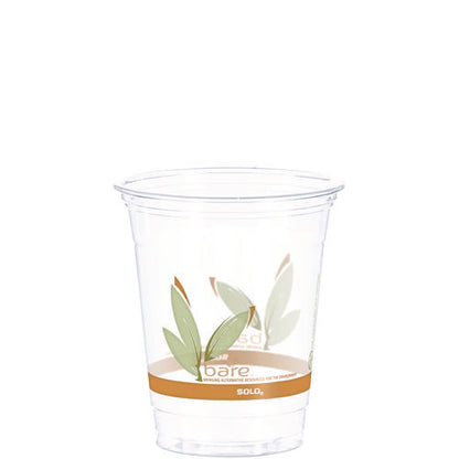 Bare Eco-forward Rpet Cold Cups, Squat, 12 Oz To 14 Oz, Plastic, Leaf Design, 50/pack