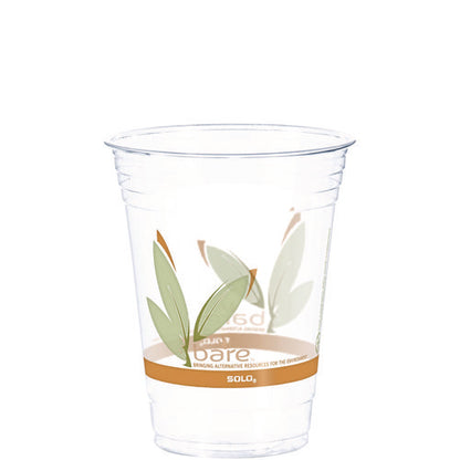 Bare Eco-forward Rpet Cold Cups, 16 Oz To 18 Oz, Plastic, Leaf Design, Clear, 50/pack, 20 Packs/carton