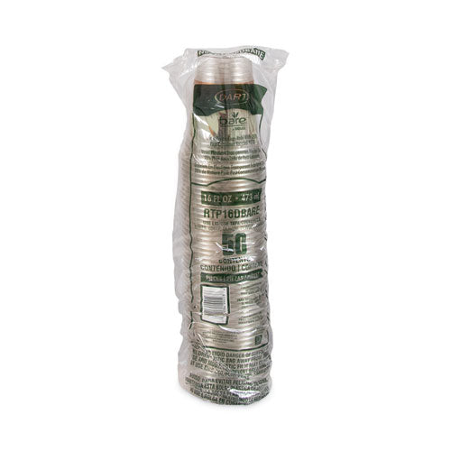 Bare Eco-forward Rpet Cold Cups, 16 Oz To 18 Oz, Plastic, Leaf Design, 50/pack