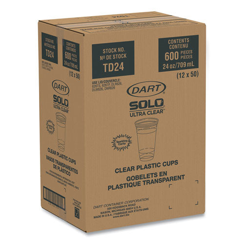 Ultra Clear Pet Cold Cups, 24 Oz, Plastic, Clear, 50/sleeve, 12 Sleeves/carton