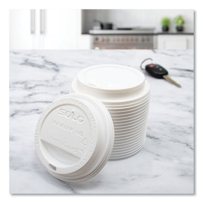 Solo Traveler Sip Through Lids For Thermoguard Hot Cups, Fits 12 Oz To 24 Oz Hot Cups, Plastic, White, 1,200/carton