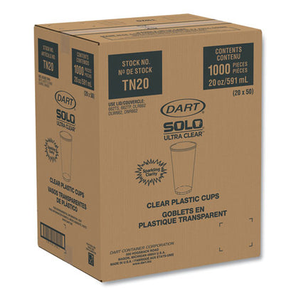 Ultra Clear Pete Cold Cups, 20 Oz, Plastic, Clear, 50/sleeve, 20 Sleeves/carton