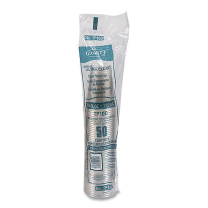 Ultra Clear Pet Cups, Tall, 10 Oz, Plastic, 50/bag, 20 Bags/carton