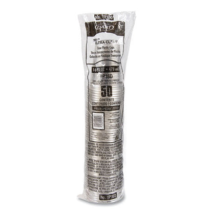 Ultra Clear Pet Cups, Squat, 16 Oz, Plastic, 50/bag, 20 Bags/carton