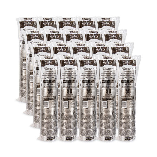Ultra Clear Pet Cups, Squat, 16 Oz, Plastic, 50/pack
