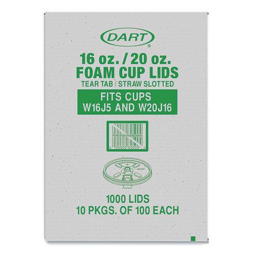 Lids For Foam Cups And Containers, Fits 16 Oz/20 Oz Hot Cups, Plastic, Translucent, 1,000/carton