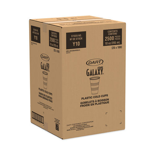 Galaxy Translucent Cups, 10 Oz, Plastic, 100/pack