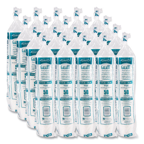 High-impact Polystyrene Squat Cold Cups, 12 Oz, Plastic, Translucent, 50/sleeve, 20 Sleeves/carton