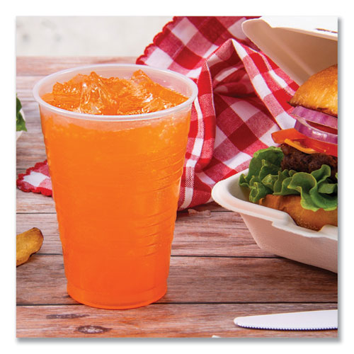 High-impact Polystyrene Squat Cold Cups, 12 Oz, Plastic, Translucent, 50/sleeve, 20 Sleeves/carton