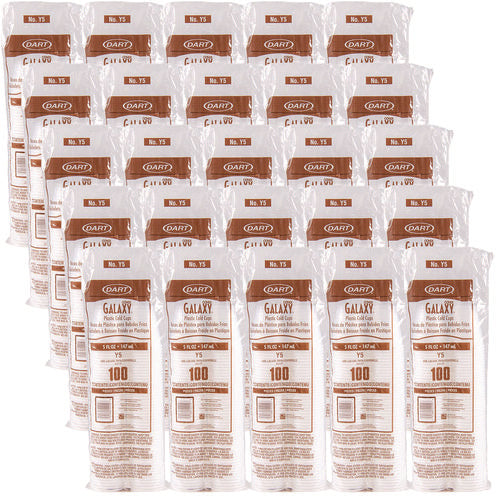 High-impact Polystyrene Cold Cups, 5 Oz, Plastic, Translucent, 100/sleeve, 25 Sleeves/carton