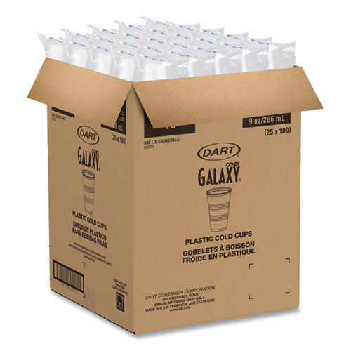 High-impact Polystyrene Cold Cups, 9 Oz, Plastic, Translucent, 100/sleeve, 25 Sleeves/carton