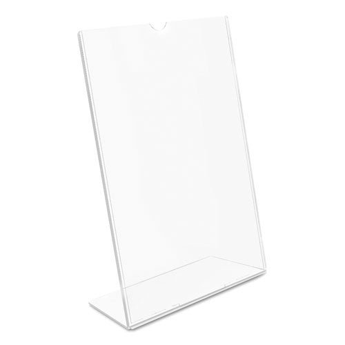 Superior Image Slanted Sign Holder, Portrait, 5 X 7 Insert, Clear