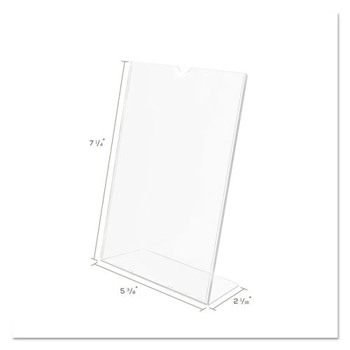 Superior Image Slanted Sign Holder, Portrait, 5 X 7 Insert, Clear
