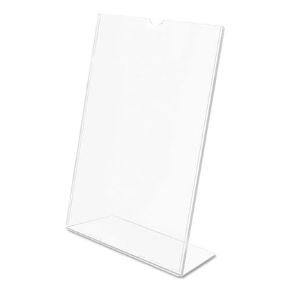Superior Image Slanted Sign Holder, Portrait, 5 X 7 Insert, Clear