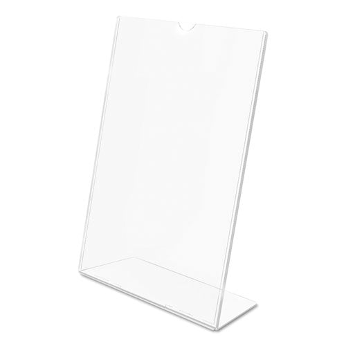 Superior Image Slanted Sign Holder, Portrait, 5 X 7 Insert, Clear