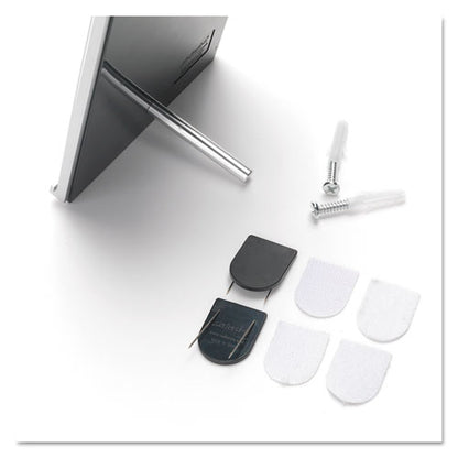 Interior Image Anti-glare Sign Holder, Landscape, 8.5" X 2" Insert, Black/silver