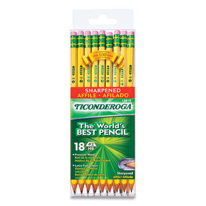 Pre-sharpened Pencil, Hb (#2), Black Lead, Yellow Barrel, 18/pack