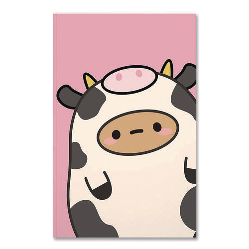 Smoko Tayto Mootato Layflat Notebook, 1-subject, Medium/college Rule, Pink/white/brown Cover, (72) 8 X 5 Sheets